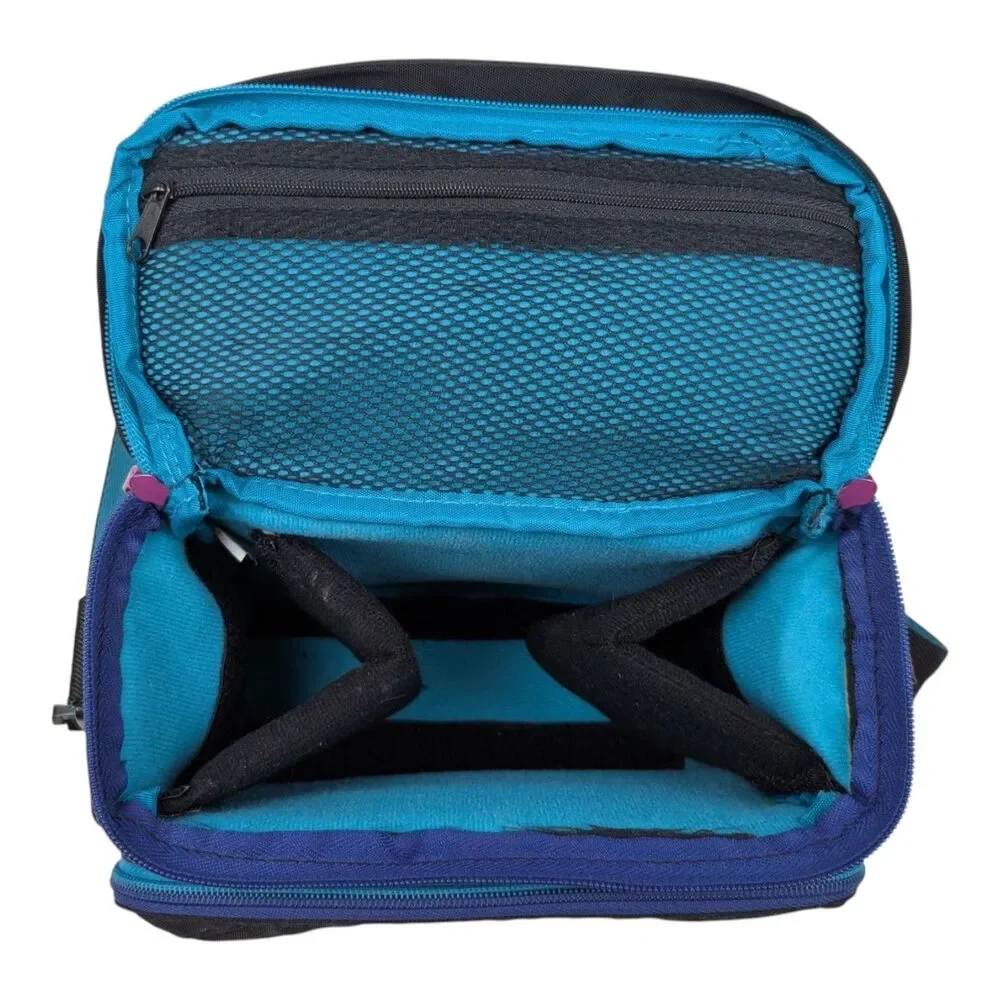 Samsonite World Sport Padded Camera Camcorder BAG Black Aqua Strap Retro